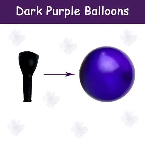 Image of Purple Black Balloons Set, 60 PCS Purple Silver Birthday Balloon, Metallic Black Silver Purple Confetti Balloons Latex Balloon for Birthday Wedding Graduations Party Decorations