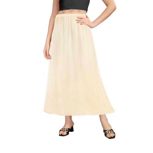 Girstunm 2 Pcs Women's Half Slips for Under Dresses Satin Skirt Extenders Anti-Static Petticoat Cosplay Underskirt3