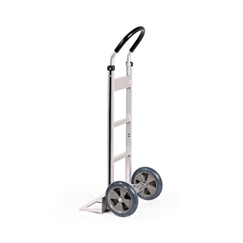 Haulpro Heavy Duty Hand Truck With Horizontal Loop Handle - Aluminum Dolly Cart For Moving - 500 Pound Capacity - 10" Rubber Wheels - 50.25" H X 17.5" W With 17.75" X 9" Die Cast Nose Plate #TOP1