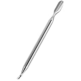 ALIIP Corta Cutículas con Tenedor, 2 en 1 Empujador de Cutícula para Manicura, Profesional Herramienta para Eliminar la Piel Muerta Manicura y Pedicura, Doble Cabezal Inoxidable (Plateado-1pc)
