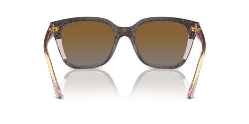Vogue Eyewear VO5558S Sunglasses, Brown/Transparent Rose Glitter/Grey Gradient Brown Polarized, 55 mm4