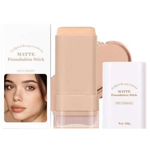 Beauty Balm Serum Boosted Skin Tint, Dual-Ended Eraser Foundation Stick with Brush, Full Coverage Cream Korean Makeup, Long-Lasting Stick for Smooth, Flawless Finish (#3 Warm Beige)
