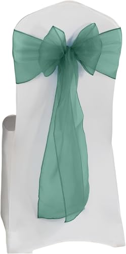 Materiale: le fasce in organza sono realizzate in tessuto di organza di cristallo. A causa della durata del materiale, è possibile utilizzarlo in più occasioni. Questi disegni monopezzo includono un bordo merrowed cucito con precisione, sottile (1/16 