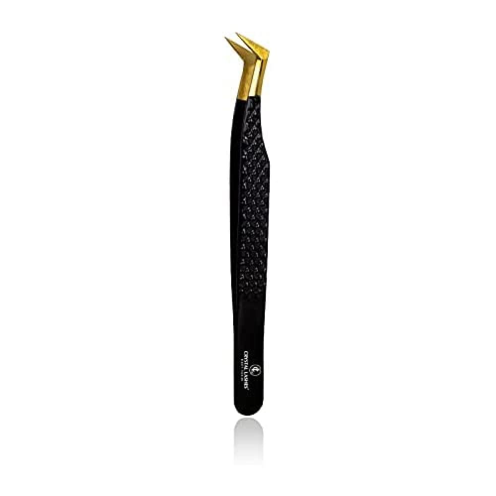Crystal Lashes Penguin Tweezers Black, Black and Gold