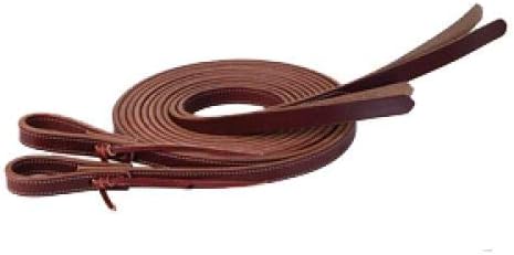 Showman ® 8ft X 5/8" Double Stitched Leather Split reins with Split Poppers on The end