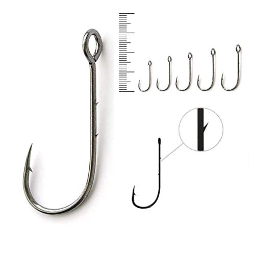 FANATIK Haken JIG S-59 gr. 10, 8, 6, 4, 2 jig Angel Fishing Hook für Gummiköder (Schwarz, 20mm - #6-6 Stück) Cover