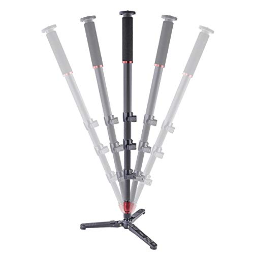 Orbit 4-Section Carbon Fiber Handheld Monopod Stick For Dslr Photo & Video,Sports Cameras, Fluid Base Tripod Legs With Bag. 65" #TOP1