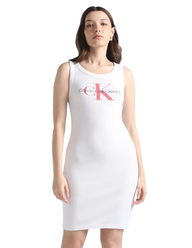 Robe robe sans manche Calvin Klein Jeans style minimaliste en coton extensible