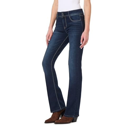 Image of WallFlower Luscious Curvy Bootcut Jeans for Women, Mid-Rise Insta Stretch Denim, Size-Inclusive Juniors Jeans