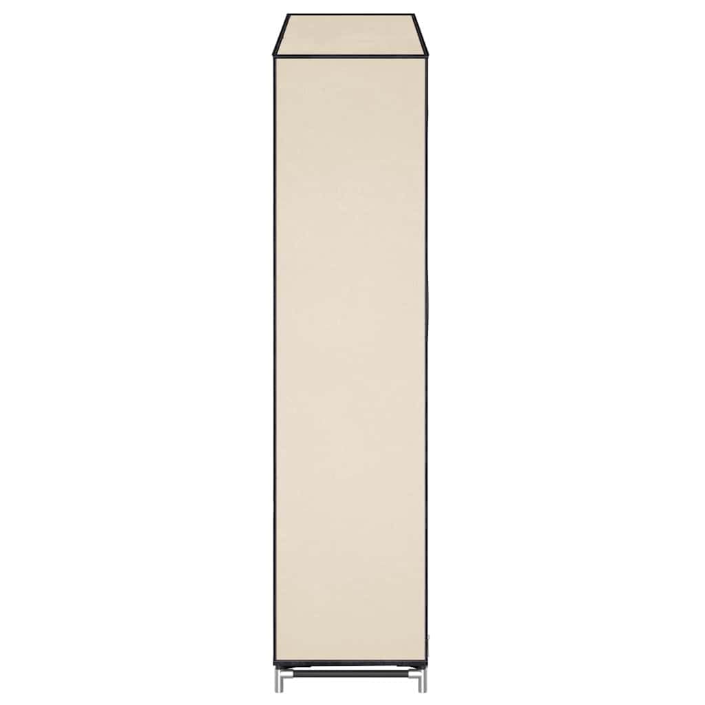 Kremowa szafka na buty 5 poziomów z tekstylnym pokrowcem 115x28x110 cm