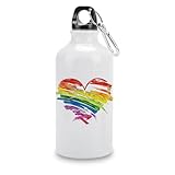Photo Gallery borraccia sportiva lgbt con stampa a forma di cuore arcobaleno gay, riutilizzabile, in alluminio, da viaggio, per esterni Photo Gallery borraccia sportiva lgbt con stampa a forma di cuore arcobaleno gay, riutilizzabile, in alluminio, da viaggio, per esterni