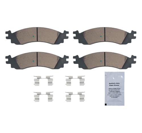 Image of HUSCH Front Ceramic Brake Pads Kit Fit For Ford Mercury Mountaineer 2006-10 | For Ford Explorer 2006-2010, For Explorer Sport Trac 2007-2010, For Taurus 2010-2012