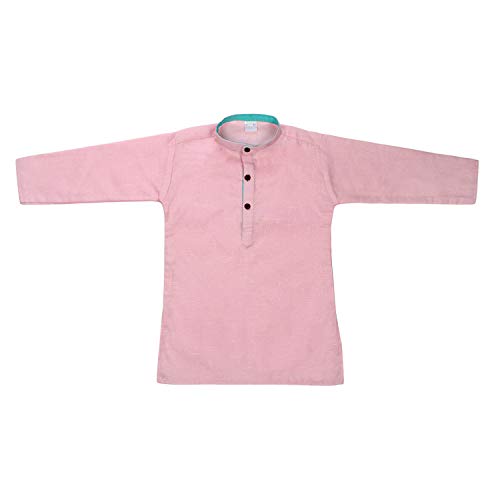 Image of superminis Baby Boys Cotton Solid Ethnic Wear Kurta Pyjama Set With Wooden Button