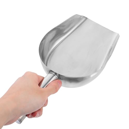 JEWEDECO Pala de Acero Inoxidable Multiusos para Hielo y Alimentos Secos 2 Piezas Tamaño Pequeño y Mediano Pala Doméstica Ligera y Compacta para Cocina y Servicio
