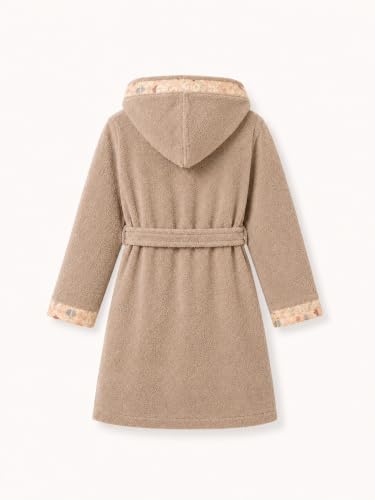 Image of RANGOLI Premium 100% Bamboo Kids Bathrobe, 460 Gsm | Ultra Soft, Hooded Bathrobe For Boys and Girls With 2 Pockets And Attached Adjustable Belt | Gown Bathrobe For Kids From Age 5 To 6 Years | Beige
