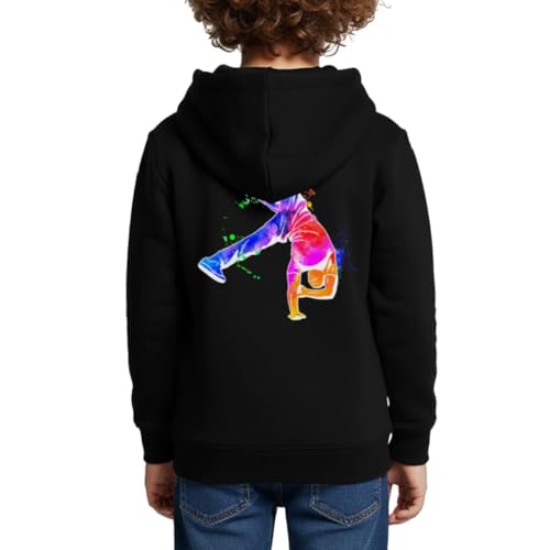 Spreadshirt Breakdance Couleurs Sweat À Capuche Enfant Premium, 146/152 (10 Ans), Noir