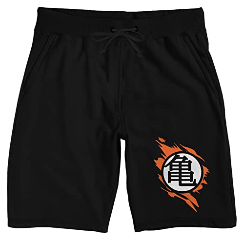 Dragon Ball Z Master Roshi Kanji Symbol Men's Black Sleep Pajama Shorts-Medium