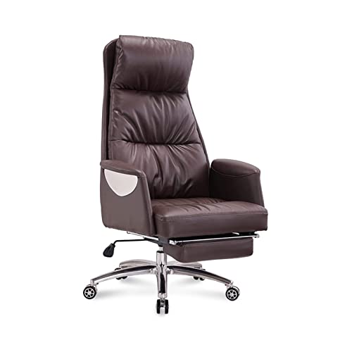 CKKNILV Segmented Back Leather Office Chair - Adjustable Liftable Swivel, Reclining Executive Chair with Ergonomic Design