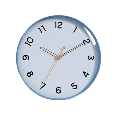 Pendule murale quartz durable et minimaliste 10" teinte bleue de haute finition