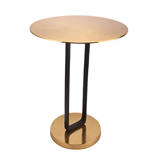 Image of Decor de Maison Brings Handcrafted Irwin'S Obsidian Table in Metal | Bed & Sofa Side Tables |End Table for Living Room, Bedroom, Office, Home Decor, Coffee Table (24 in Height) (Gold & Black)