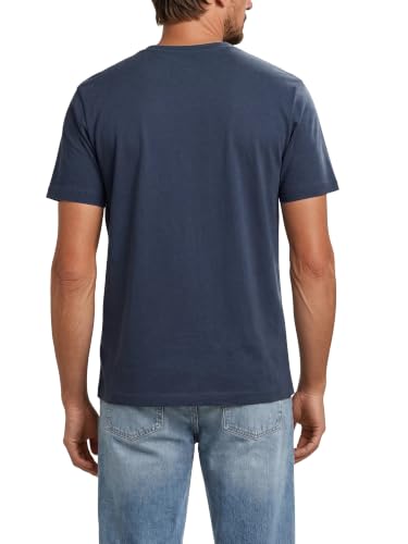 MUSTANG Tshirt Herren Regular Fit Rundhals Kurzarm Sommer Tee Shirt Logoprint Baumwolle, Größe:5XL, Farbe:Mood Indigo (1004401-5228) – Ansicht 2