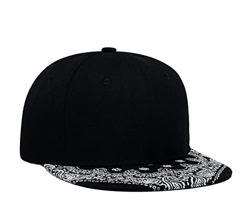 Image of Trucker Hat Fashion Mens Women Snapback Hats - Flat Bill Brim Hat Adjustable Baseball Cap