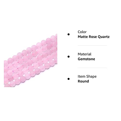 Pltbeads Natural Gemstone Loose Beads Matte Approxi 15.5 Inch Diy Bracelet Necklace For Jewelry Making (8Mm, Matte Rose Quartz) #TOP7