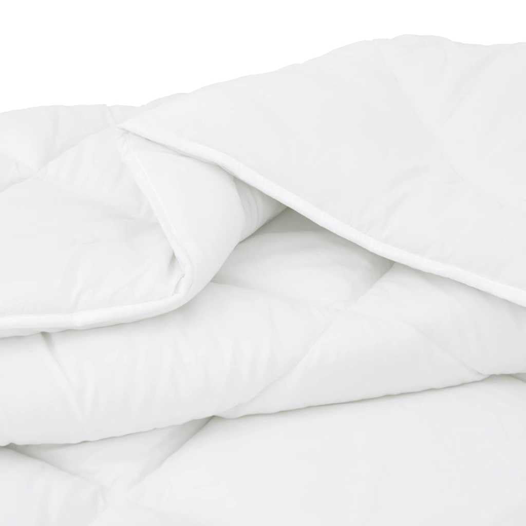 Edredón de invierno blanco de 200 x 135 cm, microfibra, para dormitorio y habitación de invitados, transpirable, para todo el año, lavable, aislante térmico, ligero, ideal para noches frías