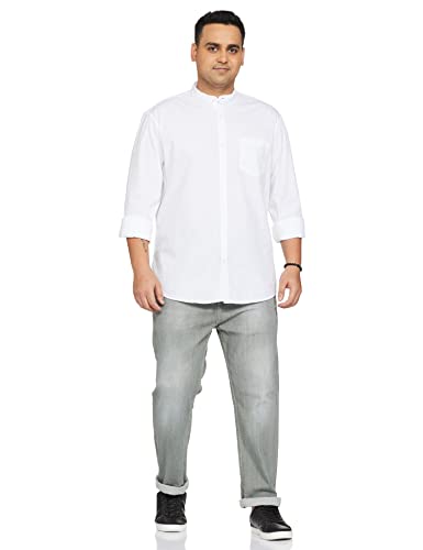 Image of Amazon Brand - Symbol Men's Cotton Shirt | Chinese Collar | Casual | Plain | Full Sleeve | Summer - Regular Fit (Available in Plus Sizes)