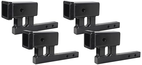Image of MaxxHaul Hitch Receiver Adapter, ExtenderConverts 1-1 /4 inch to 2 inch 4 inch Rise or3-3 /8 Drop9 Extension for BikeRacks, CargoCarriers350lb TongueWeight(80875),Class I and II(ShankLength 5-7 /8 inch)(Pack of 4)