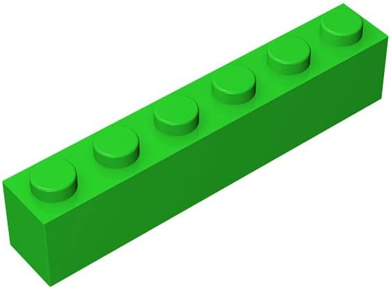 Miniatura 1 de Bloque de ladrillos clásico a granel de 1 x 6, 100 piezas de ladrillo verde claro de 1 x 6, compatible con piezas y piezas Lego 3009, juego creativo
