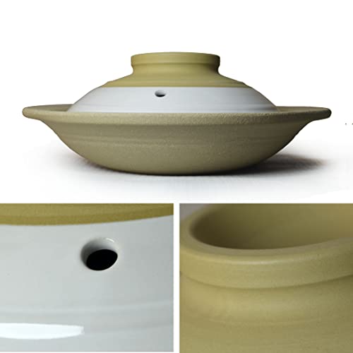Casserole Clay Dry Pot Heat-Resistant Saucepan Premium Ceramic Bowl With Lid Cook Soup Terrine Black (White Light Saucepan) #TOP1