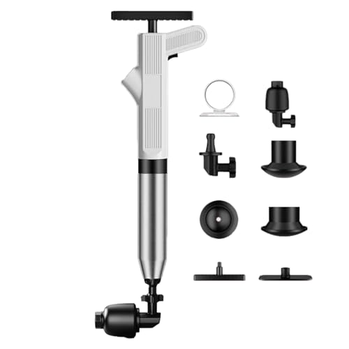 Luchtdruk toiletplunjer, toiletplunjer hoge druk,Hogedruk-toiletgootsteenplunjerset met realtime barometer - Universele huishoudelijke keukenpijploodgieter voor verstopte leidingen, Uemis - Image 8