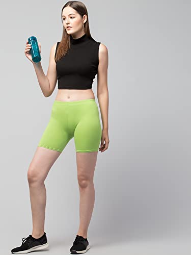 Image of Women's Cycling Shorts - Skin Fit Stretchable Tights for Gym, Sports, Running, Yoga & Layering Under Dresses - High-Waist, Seamless, Moisture-Wicking