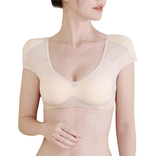 Built in Padded Shoulder T-Shirt Women's Short Sleeve Breathable Clothing Female Bottoming T Shirt Tops Lady Top Tees