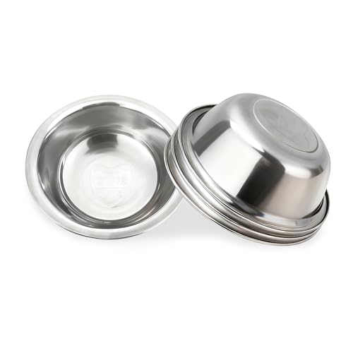 ZUFECY 4-Pack Stainless Steel Cat Bowls, 5.5'' Non-Tip Pet Food Dishes, Easy Clean Water Bowls for Indoor/Outdoor Use​