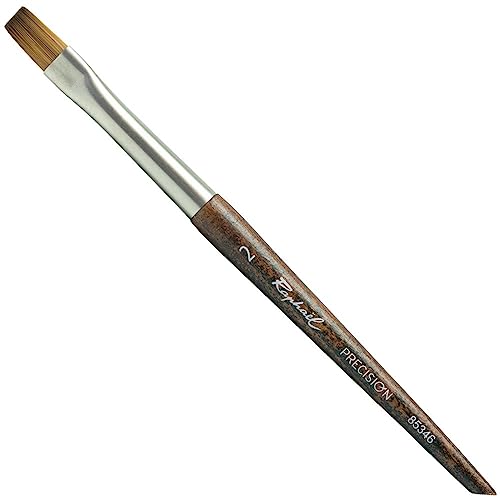 Raphael Precision 85346 Short Handle Mini Brush, Flat, 2, Natural