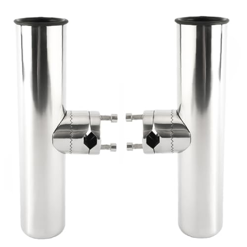 image for NovelBee 4 Pack of Stainless Steel Clamp on Fishing Rod Holder for Rai