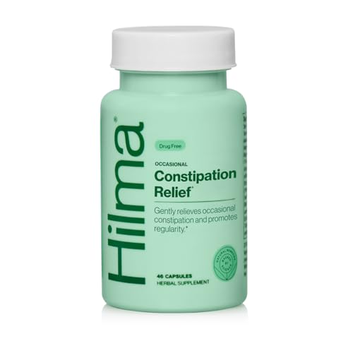 Hilma Gentle Bowel, Occasional Constipation Relief with Magnesium Citrate, Natural and Gentle Laxatives for Constipation w/Magnesium Citrate, Ginger, Anise and Bitter Orange, 46 Vegan Capsules