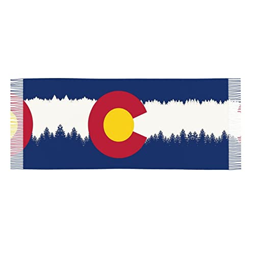 Rocky Mountain Colorado Flag Poncho Winter Large Scarf Shawl Bandana Neck Wrap For Women3