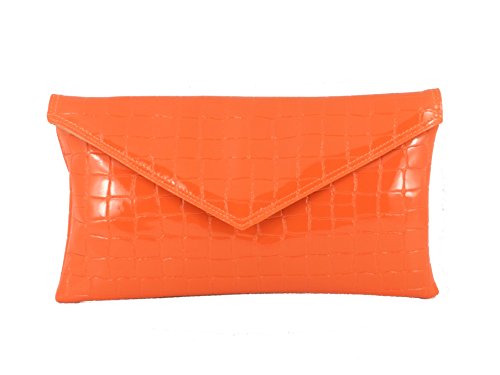 Sac d'épaule crocodile verni orange pour illuminer vos soirées et sorties urbaines