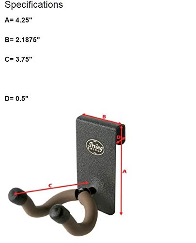 String Swing CC07 Clip-On Guitar Keeper for Flat Handle Amp or Speaker Cabinet - Thumbnail 2