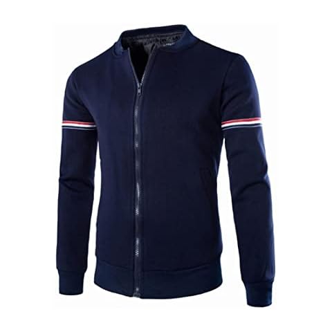 ZDDHOODY Mens Casual Stand Collar Full-Zip Windbreaker Bomber Jacket Coat Men's Windbreaker Jacket Cargo Coat Outwear Mens Jacket Long Sleeve Contrast Color Jackets Lightweight Autumn Winter Coat Cover