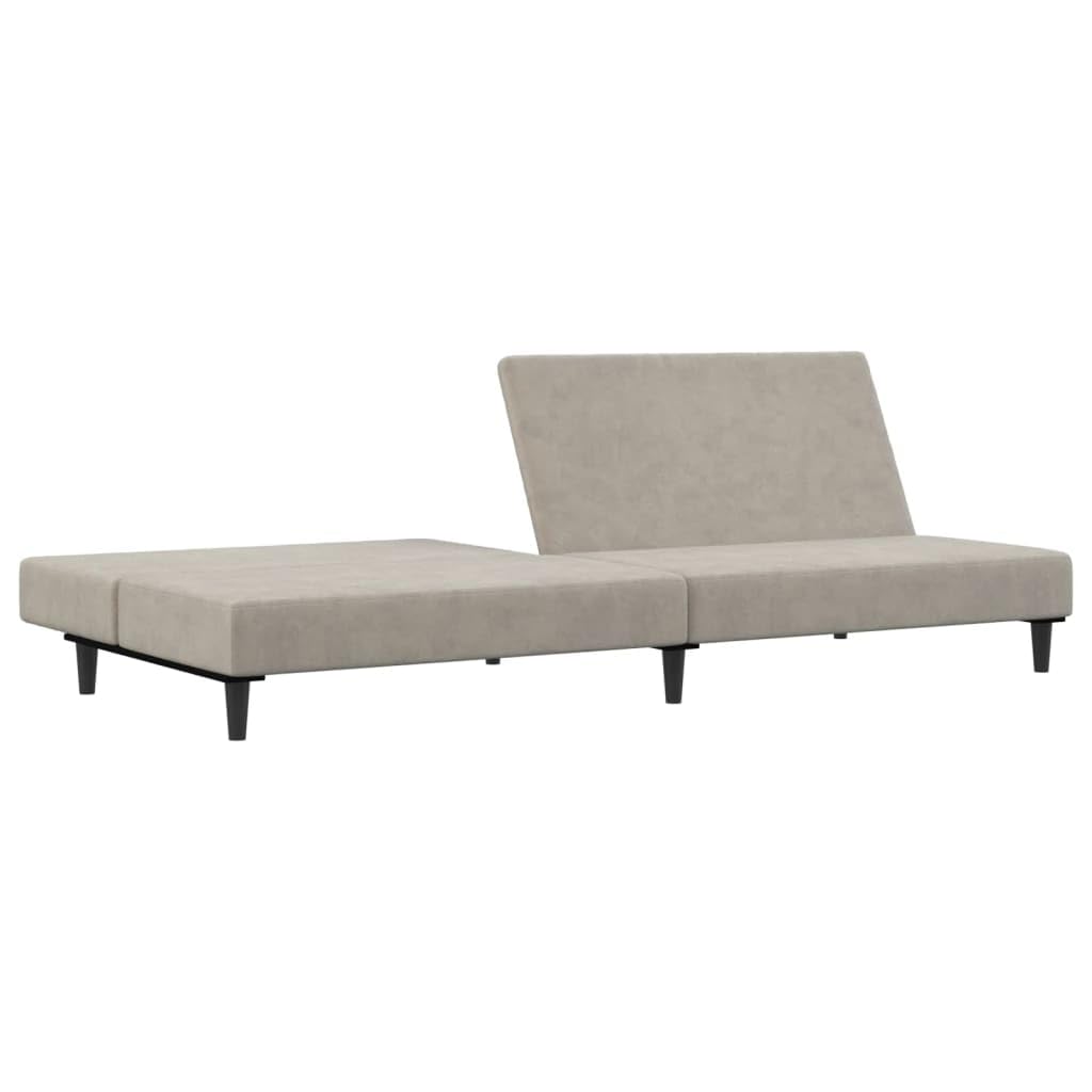 Sofá cama de 2 plazas de terciopelo gris claro con espacio de almacenamiento y respaldo, 200 x 84,5 x 69 cm, sofá esquinero versátil, cómodo sofá con reposabrazos, ideal para salón, habitación