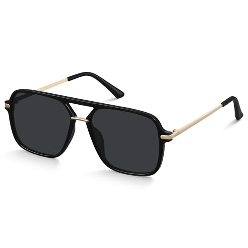 Fanshen Trendy Sunglasses Womens Men, Square Aviator Polarized Sun Glasses UV Protection for Driving, Travel & Everyday Wear