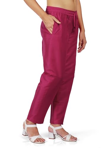 Image of Trouser Pants for Women,Stylish Trousers for Woman for Kurti Relaxed & Regular Straight fit Palazzo,Ethnic Bottom Formal Pants for Women Office wear Casual & Daily Use