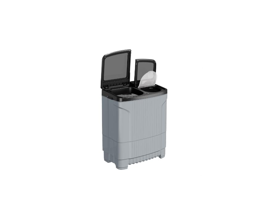 Image of Godrej EDGE ULTIMA 8 Kg 5 star Semi-Automatic Top Loading Washing Machine (WSEDGE ULT 80 5.0 DB2M MIGR, Mist Grey, Stainless Steel Wash and Spin Drum)