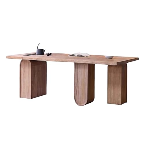 XHURWDZ643KM Escritorio Rectangular Grande de Madera Maciza for Estudio en casa, de 78', for conferencias, de Fresno