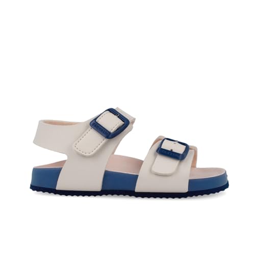 Sandales Garvalín Bio Basic beige enfant en cuir pour l'été
