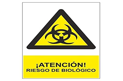 Normaluz RD30617 - Señal Adhesiva ¡Atención! Riesgo De Biológico Adhesivo de Vinilo 20x30 cm